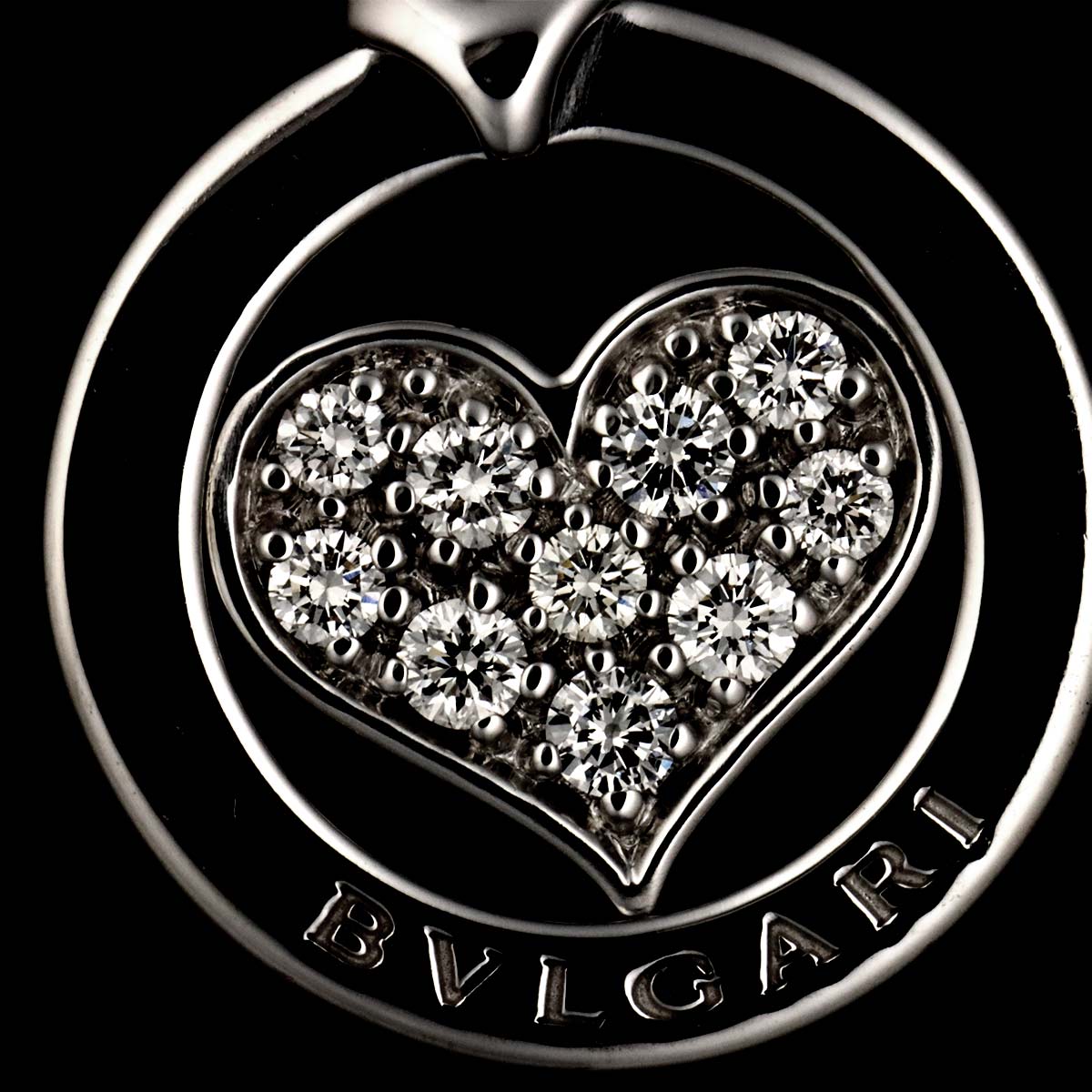 Tondo Heart Diamond Necklace 18K White Gold 750