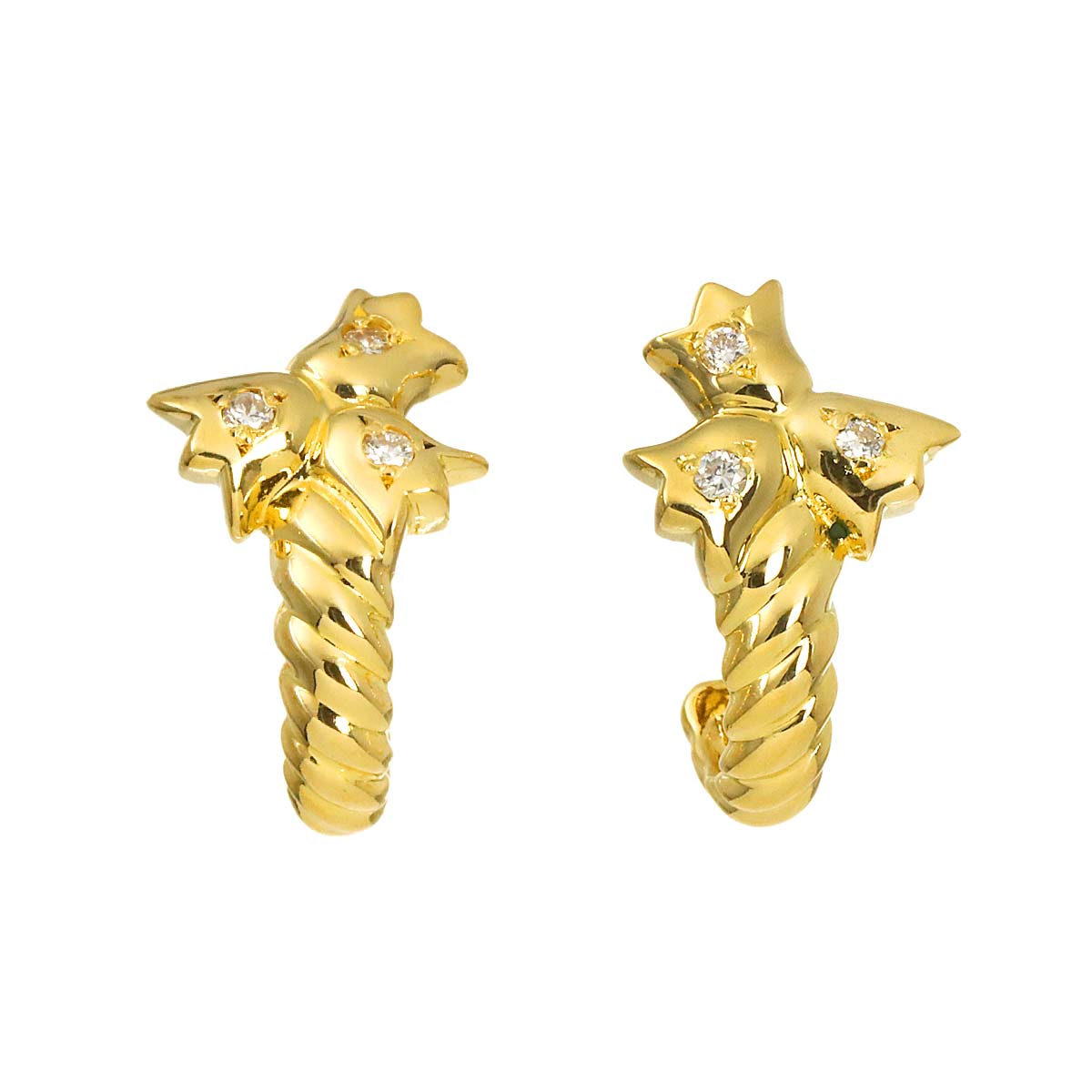 Diamond 0.03ct/0.03ct Earrings Pierced 18K YG 750