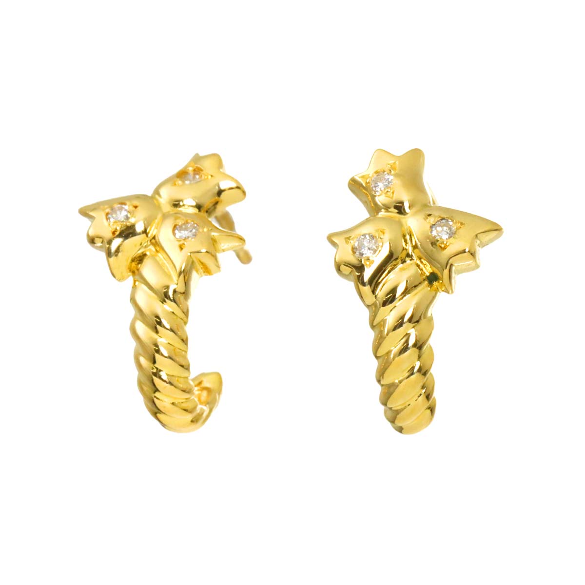 Diamond 0.03ct/0.03ct Earrings Pierced 18K YG 750