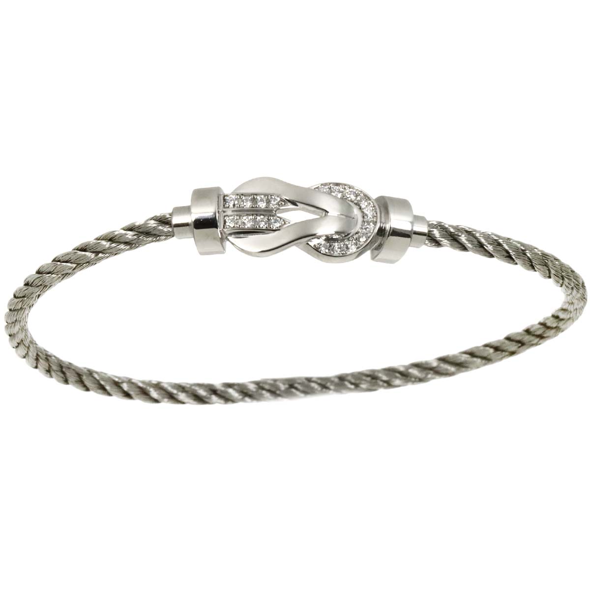 Chance Infini Diamond Bracelet MM 18K White Gold 750 Steel size15