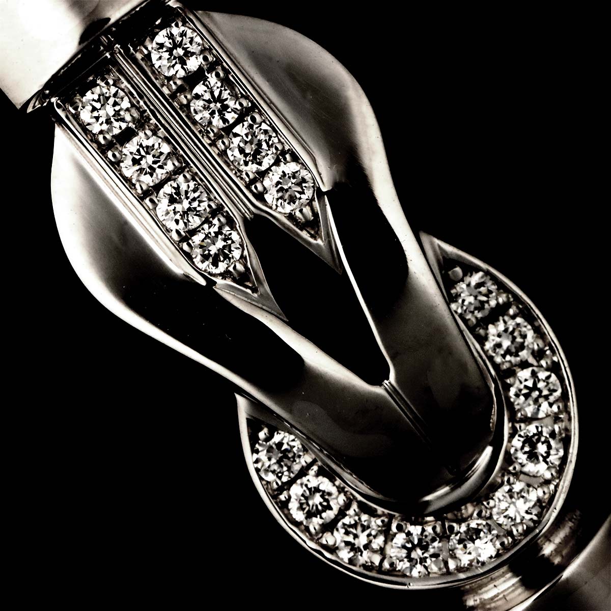 Chance Infini Diamond Bracelet MM 18K White Gold 750 Steel size15