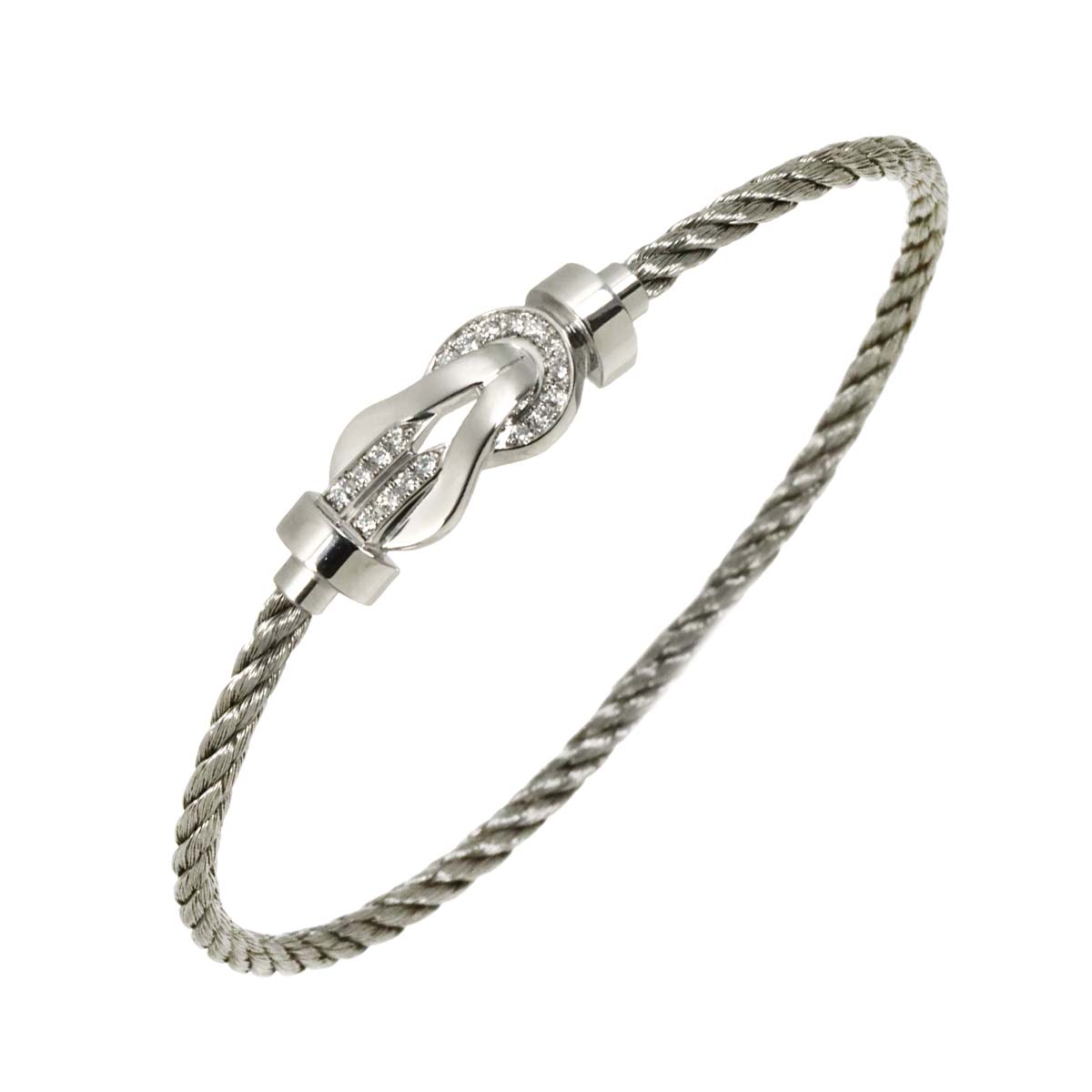 Chance Infini Diamond Bracelet MM 18K White Gold 750 Steel size15