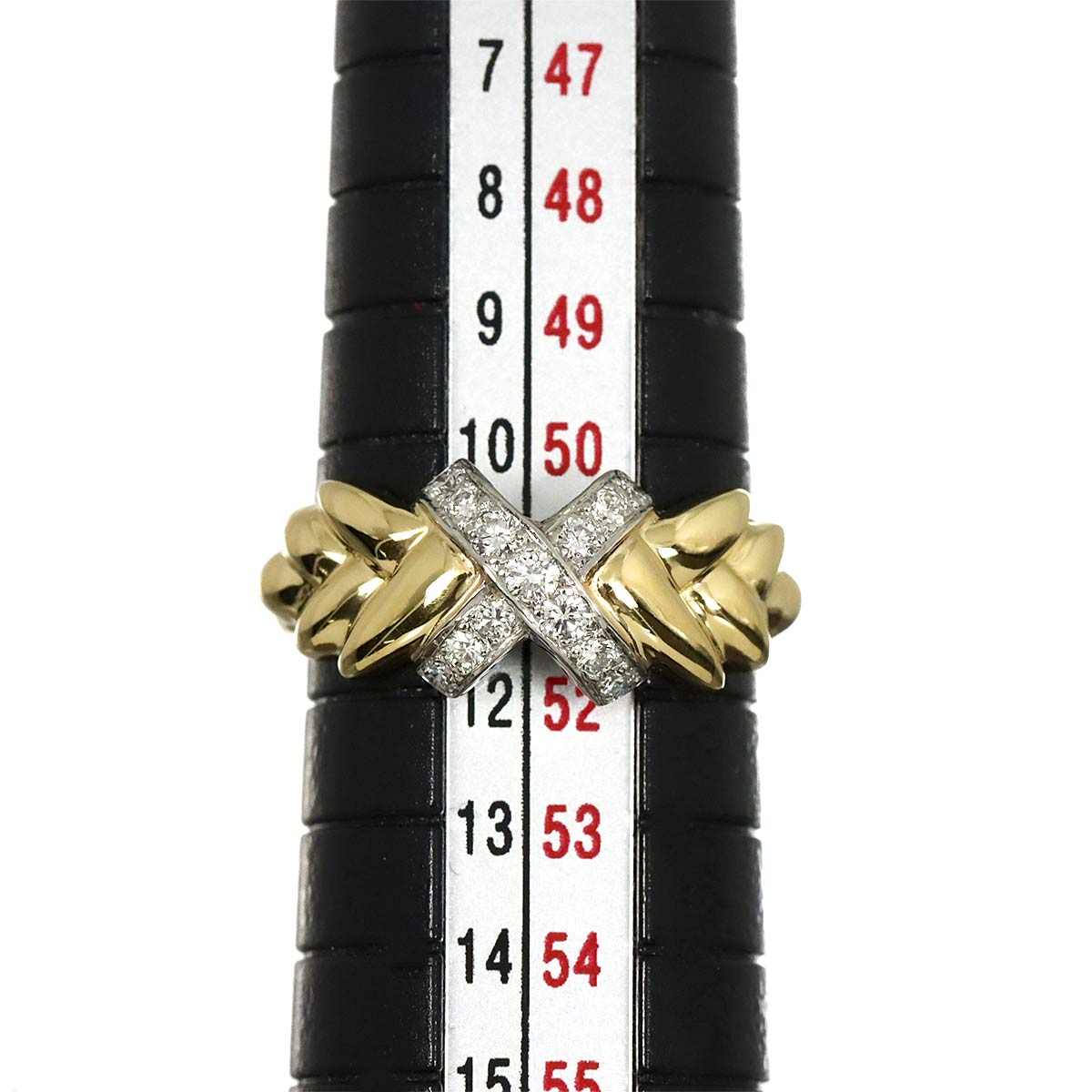 Diamond Ring 18K YG 750 Platinum Size5.75-6(US)