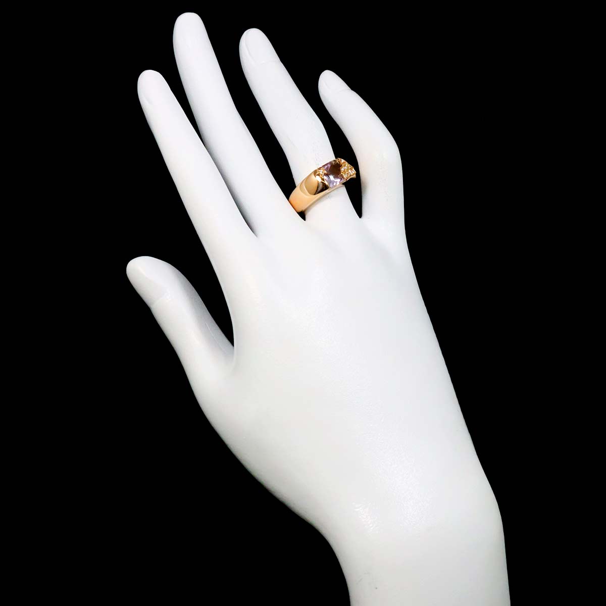 Amethyst Diamond 0.04ct Ring 18K PG 750 6(US)