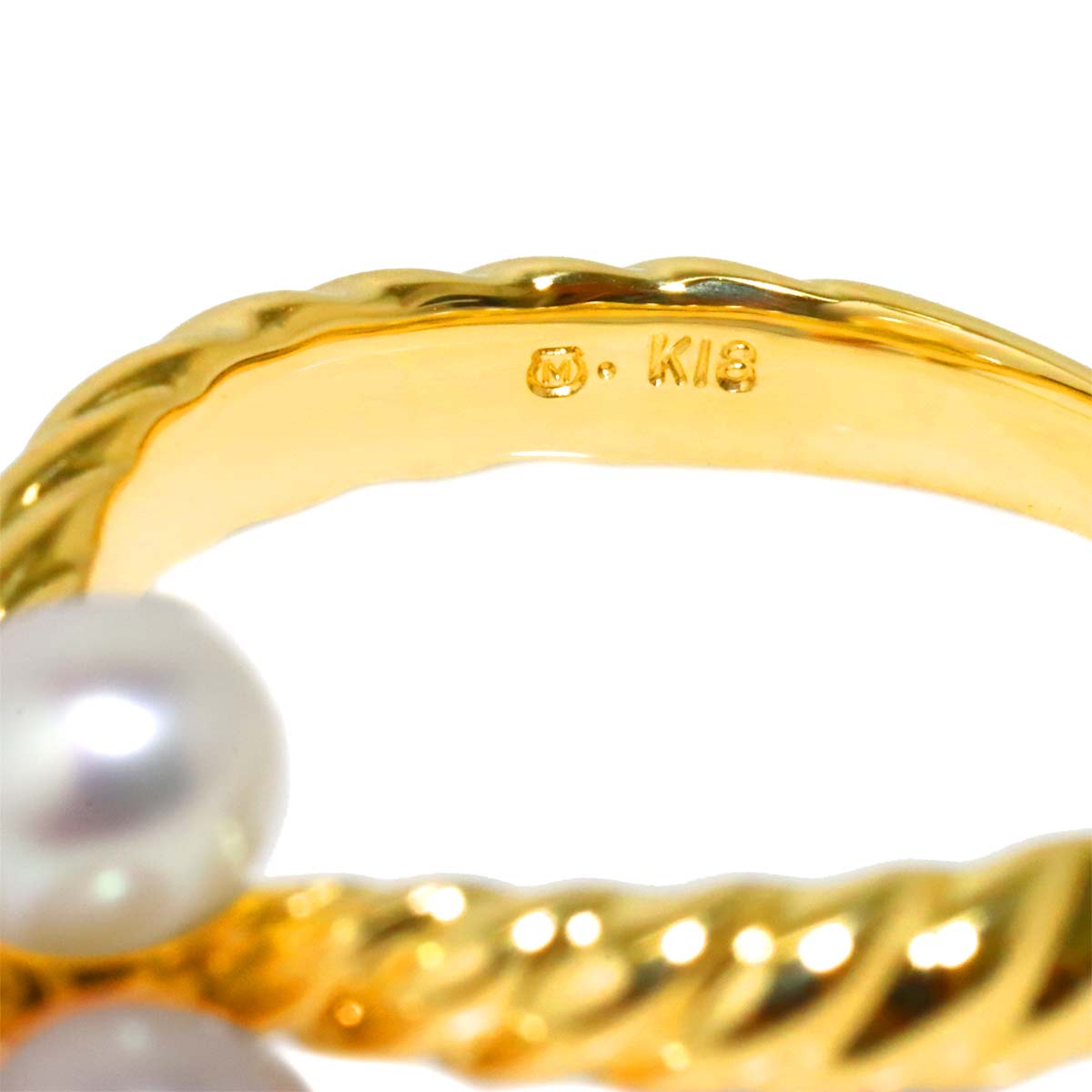 Freshwater cultured pearl Ring 18K YG 750 size4.5-4.75(US)