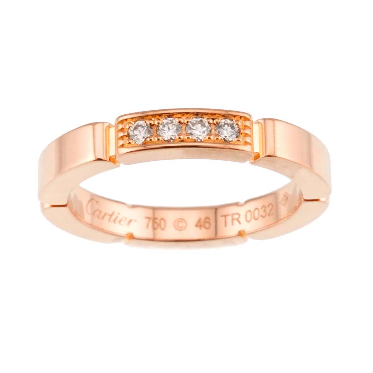 Maillon Panthere Diamond Ring 18K PG 750 size46 3.75(US)