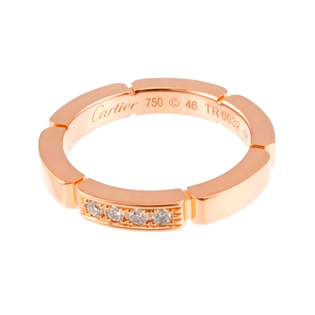 Maillon Panthere Diamond Ring 18K PG 750 size46 3.75(US)