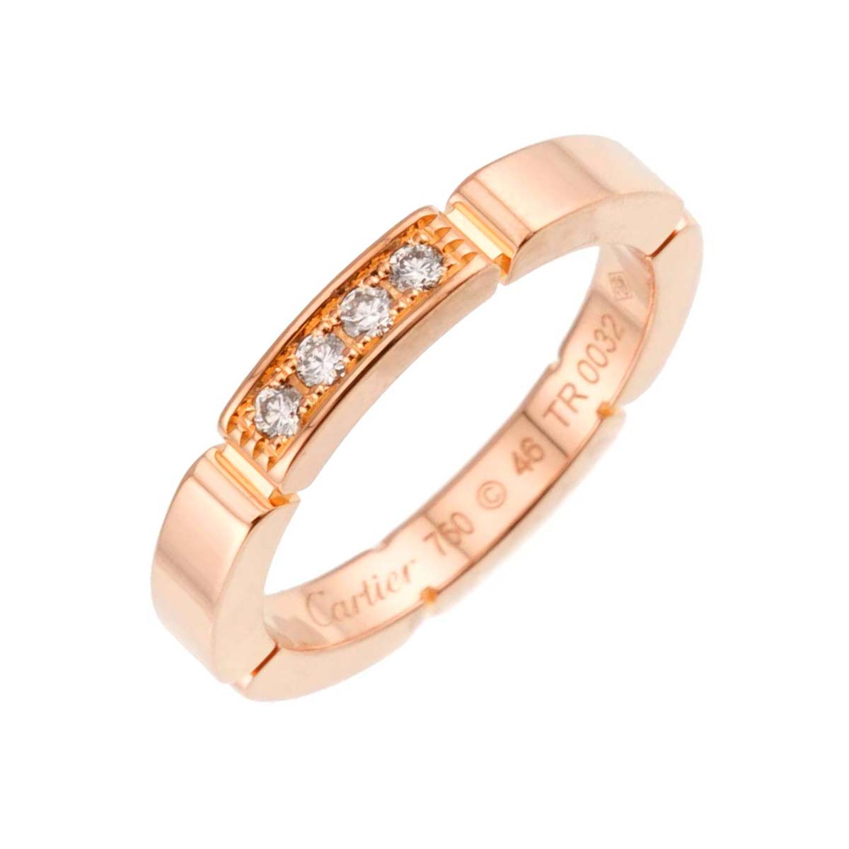 Maillon Panthere Diamond Ring 18K PG 750 size46 3.75(US)