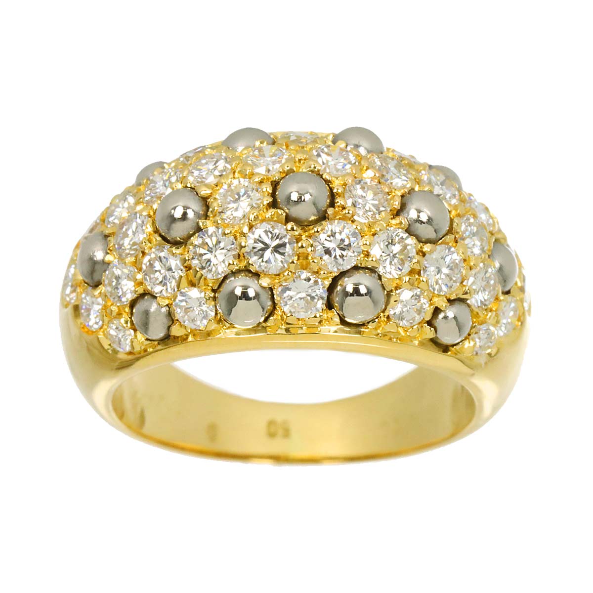 Diamond Ring 18K YG WG 750 size50 5-5.25(US)