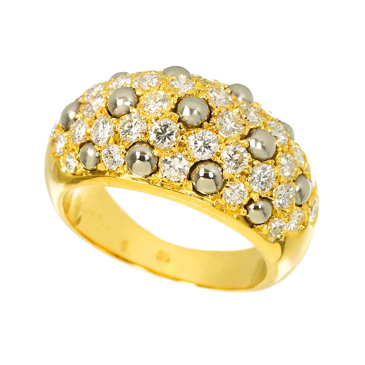 Diamond Ring 18K YG WG 750 size50 5-5.25(US)