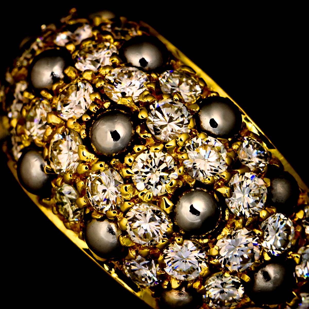 Diamond Ring 18K YG WG 750 size50 5-5.25(US)