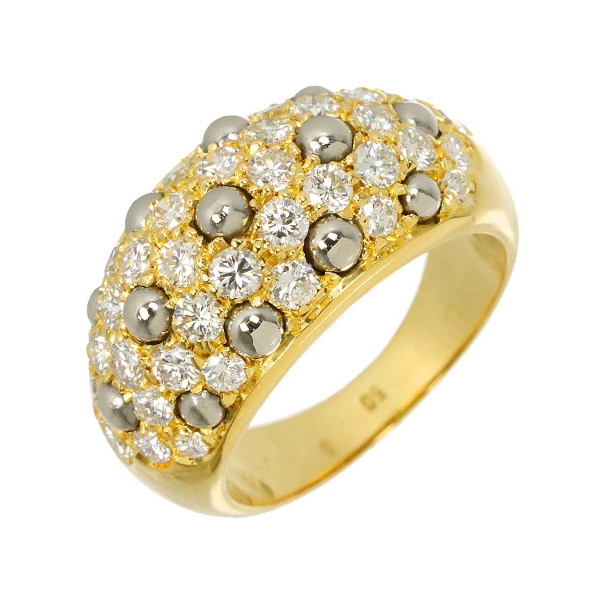 Diamond Ring 18K YG WG 750 size50 5-5.25(US)