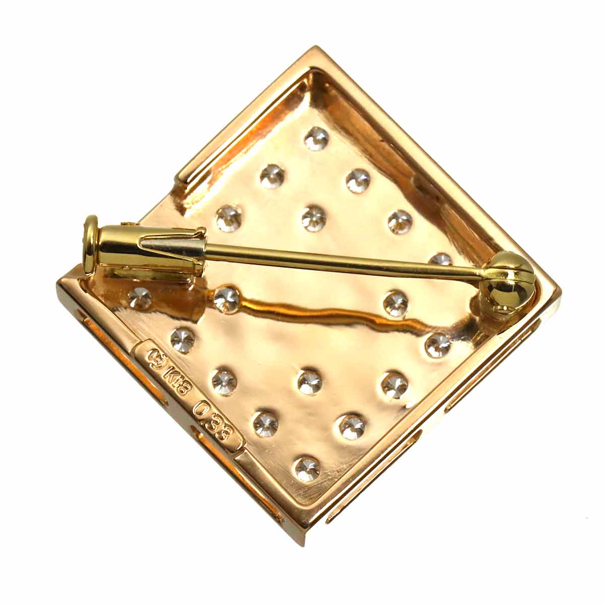 Akoya Pearl 7.5mm Diamond 0.33ct Brooch Pendant Top 18K PG 750