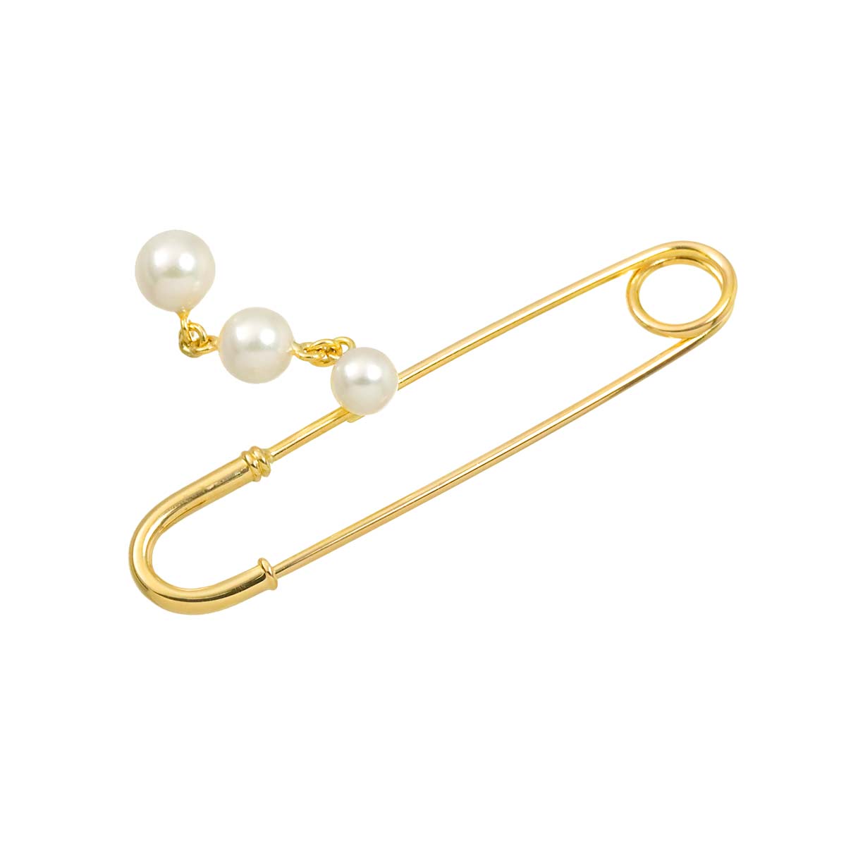 Akoya pearl 5.5-4.5mm Brooch 18K Yellow Gold 750