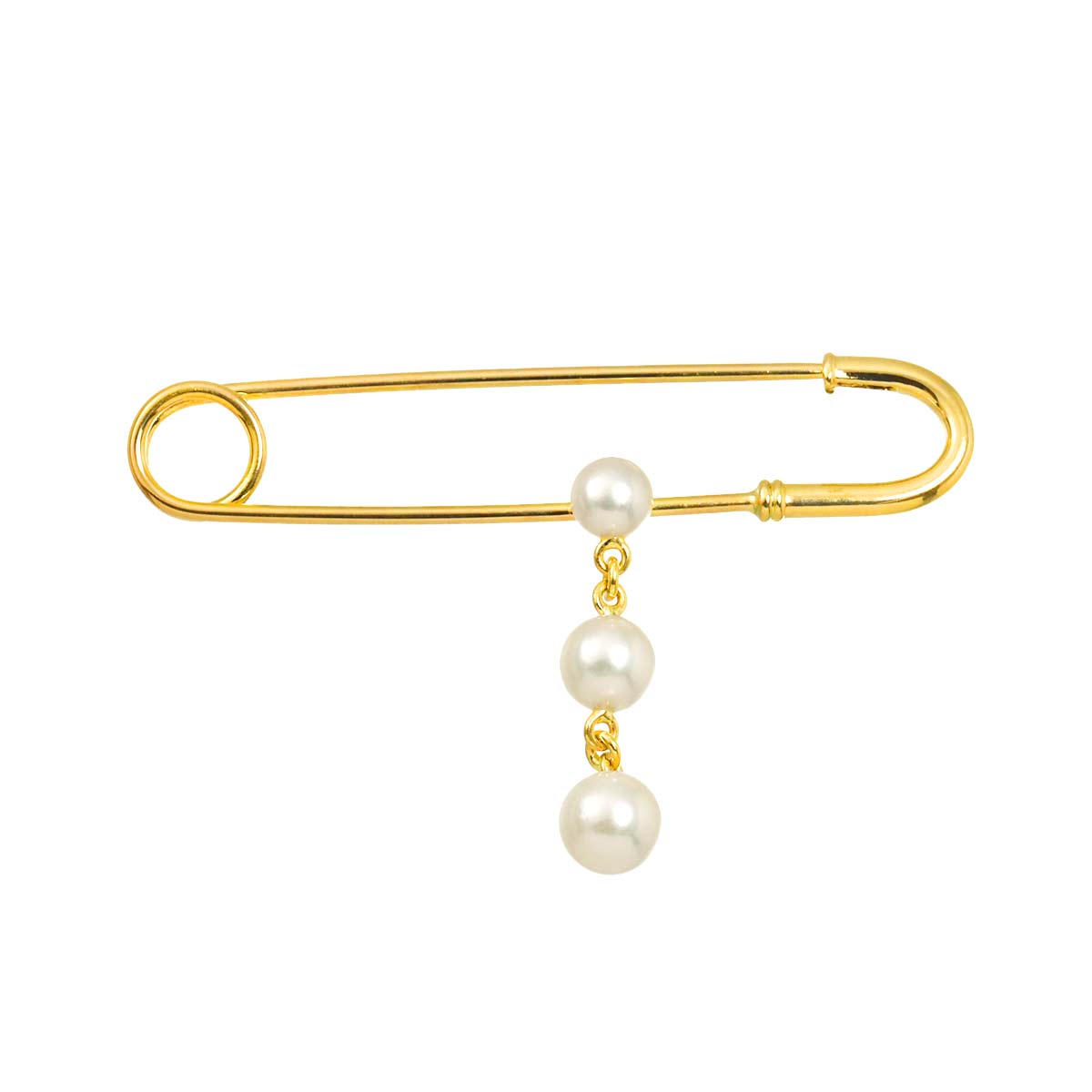 Akoya pearl 5.5-4.5mm Brooch 18K Yellow Gold 750
