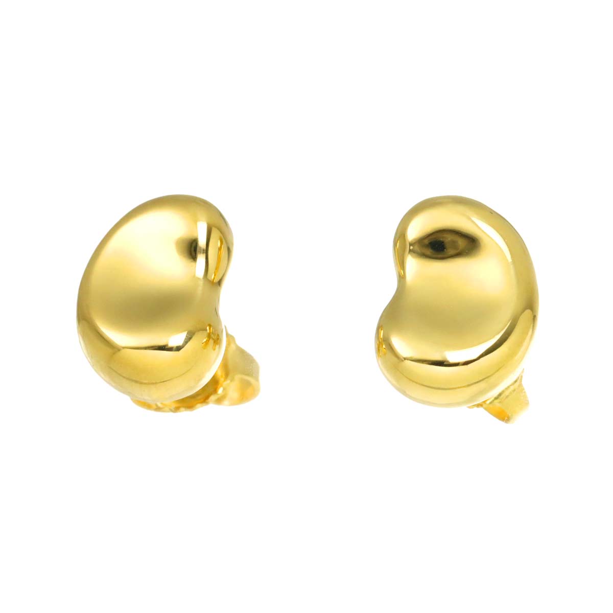 Bean Earrings Pierced 18K Yellow Gold 750