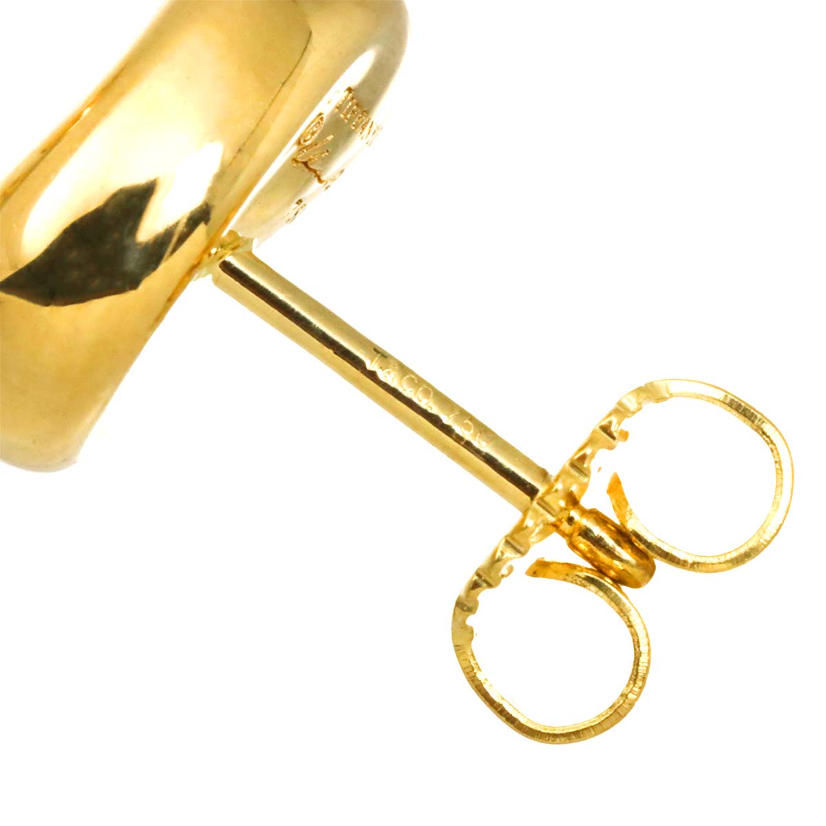 Bean Earrings Pierced 18K Yellow Gold 750