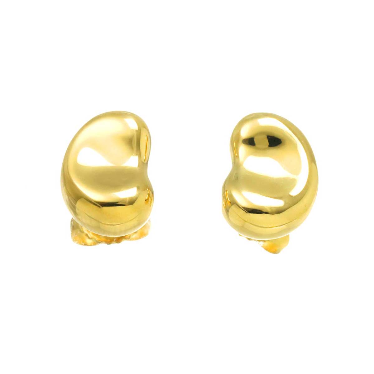 Bean Earrings Pierced 18K Yellow Gold 750