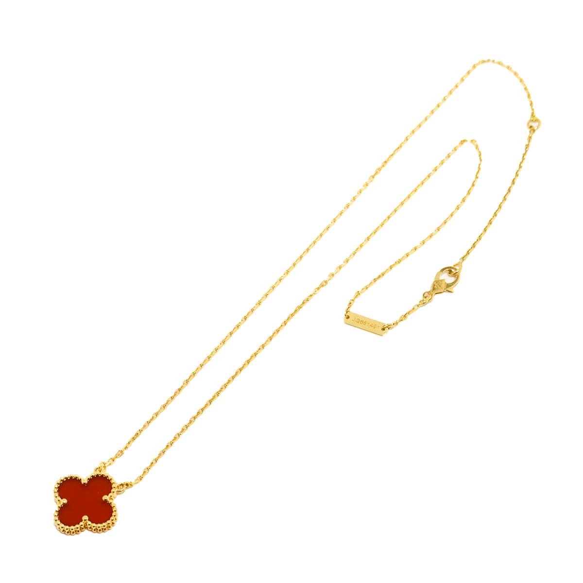 Vintage Alhambra Carnelian Necklace 18K YG 750