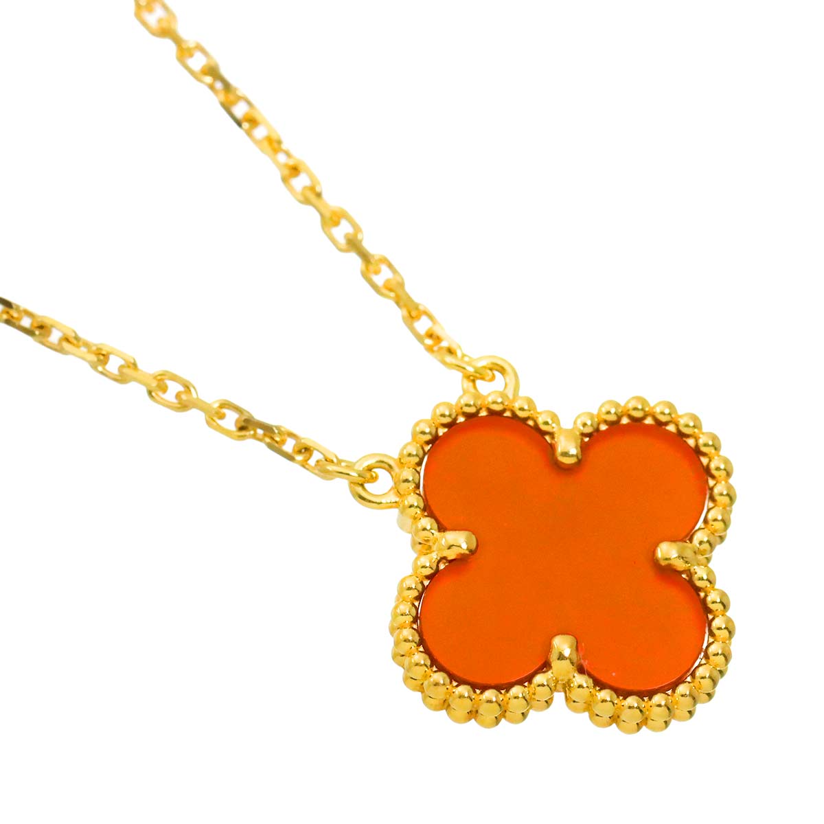 Vintage Alhambra Carnelian Necklace 18K YG 750