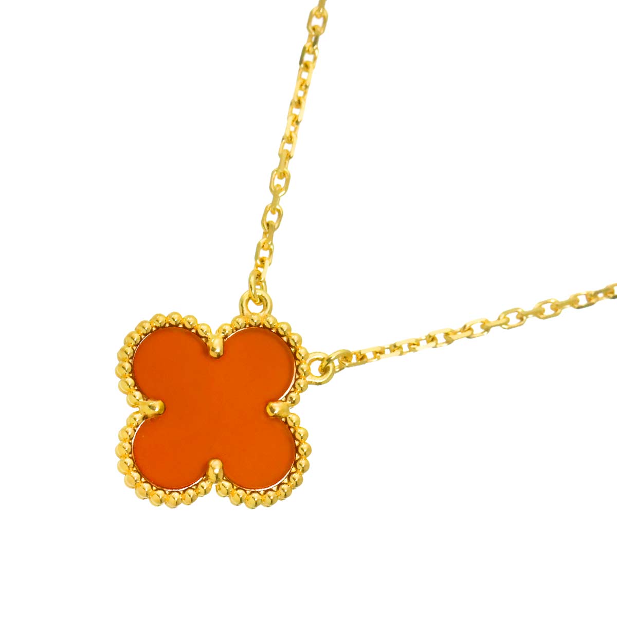 Vintage Alhambra Carnelian Necklace 18K YG 750