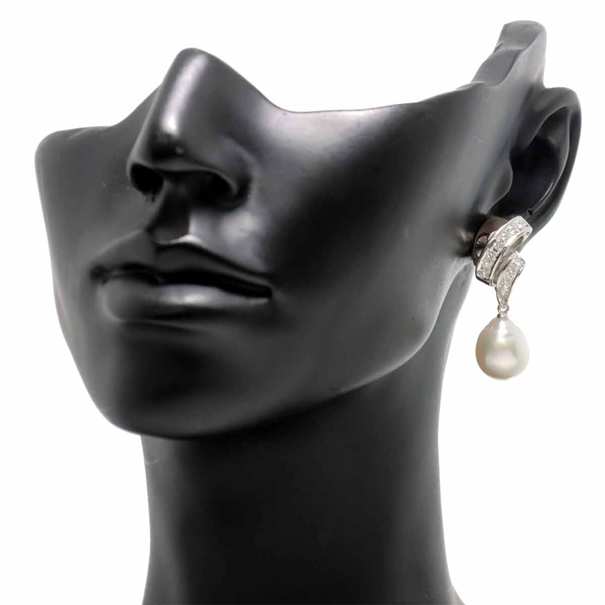 Freshwater pearl Diamond 0.20ct/0.20ct Earrings Pt