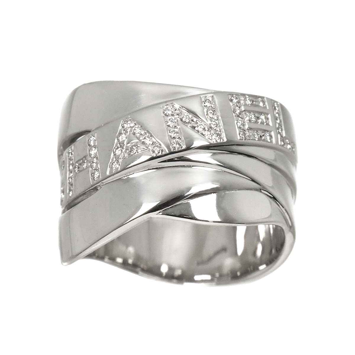 Bolduc Diamond Ring 18K White Gold 750 size55 6.75(US)