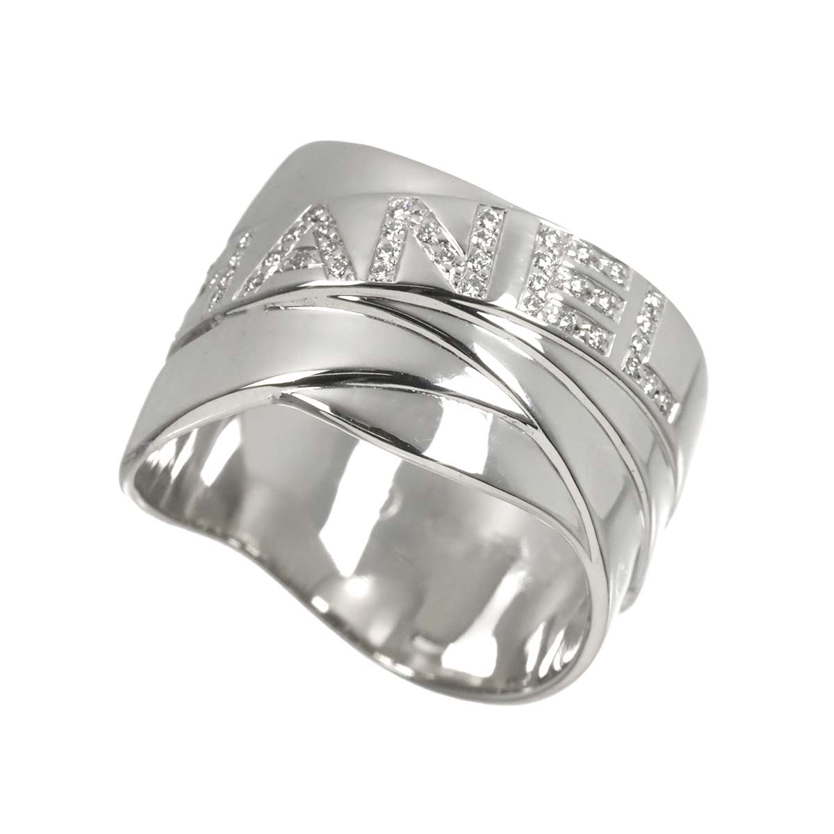 Bolduc Diamond Ring 18K White Gold 750 size55 6.75(US)
