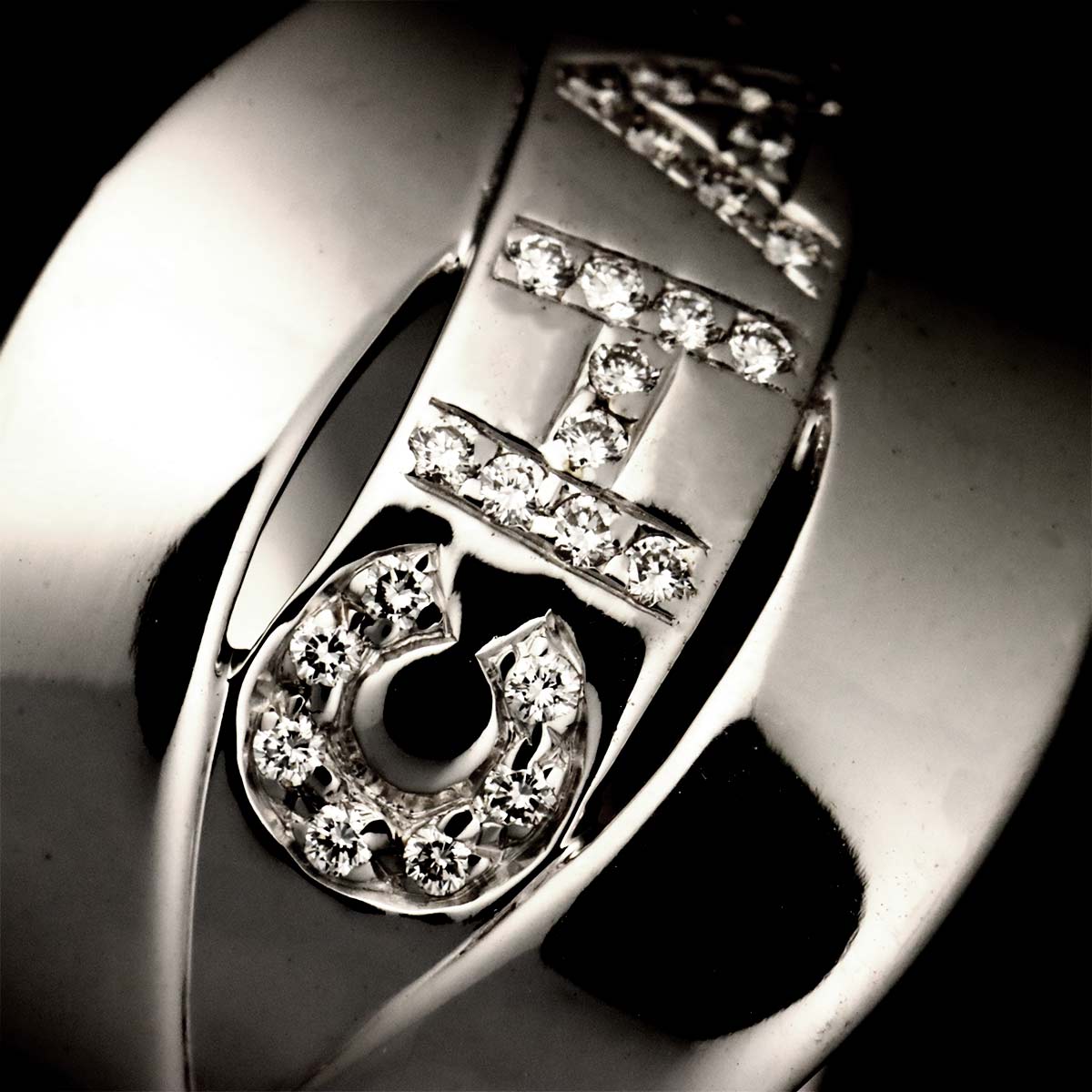 Bolduc Diamond Ring 18K White Gold 750 size55 6.75(US)