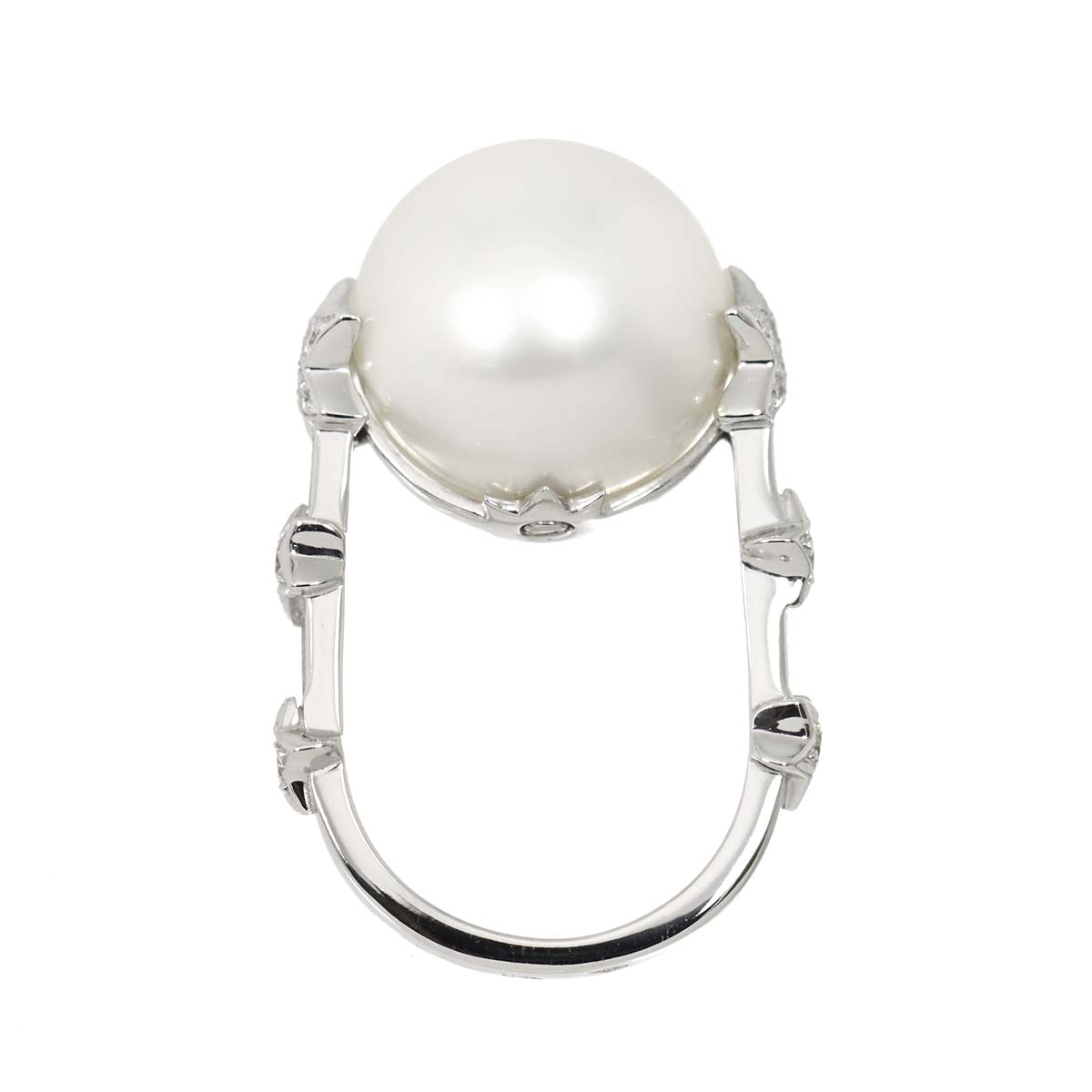 Diamond Ring 18K White Gold 750 size5.5-5.75(US)