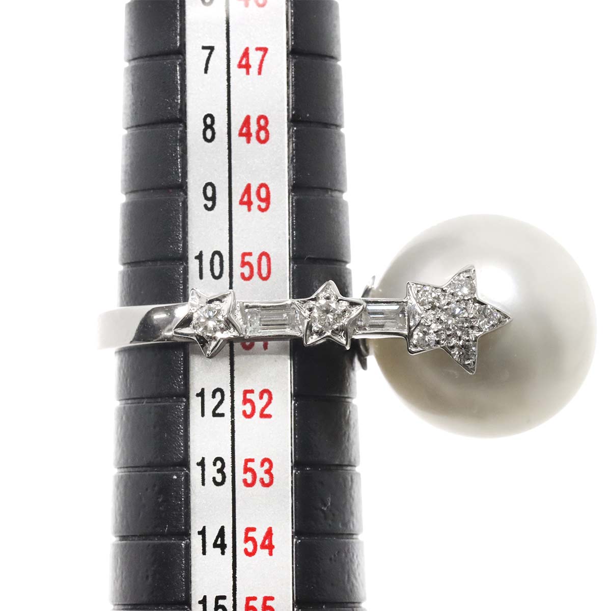 Diamond Ring 18K White Gold 750 size5.5-5.75(US)