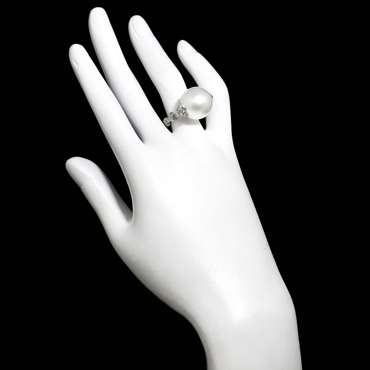 Diamond Ring 18K White Gold 750 size5.5-5.75(US)