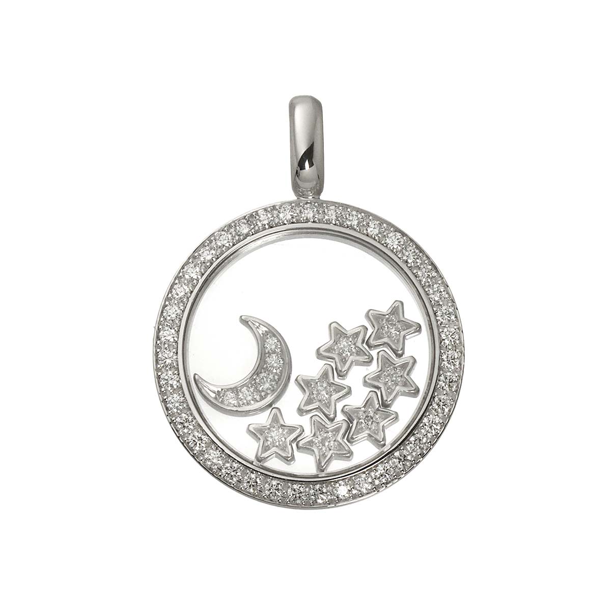 Happy Diamond Pendant Top 18K White gold 750