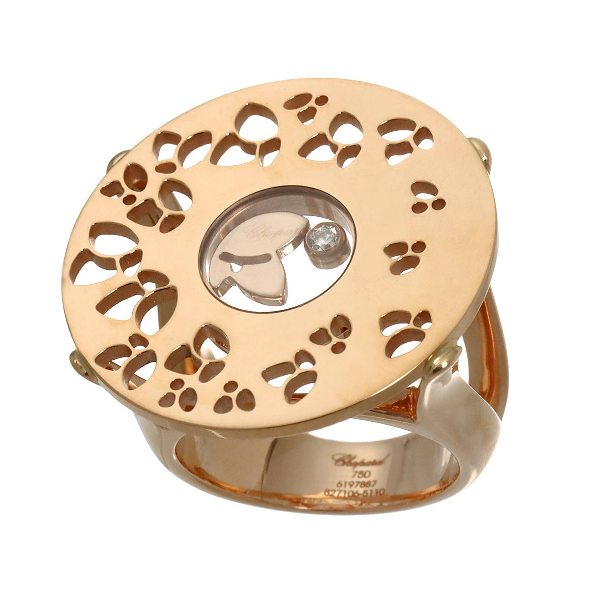 Diamond Ring 18K PG 750 Size6.25-6.5(US)