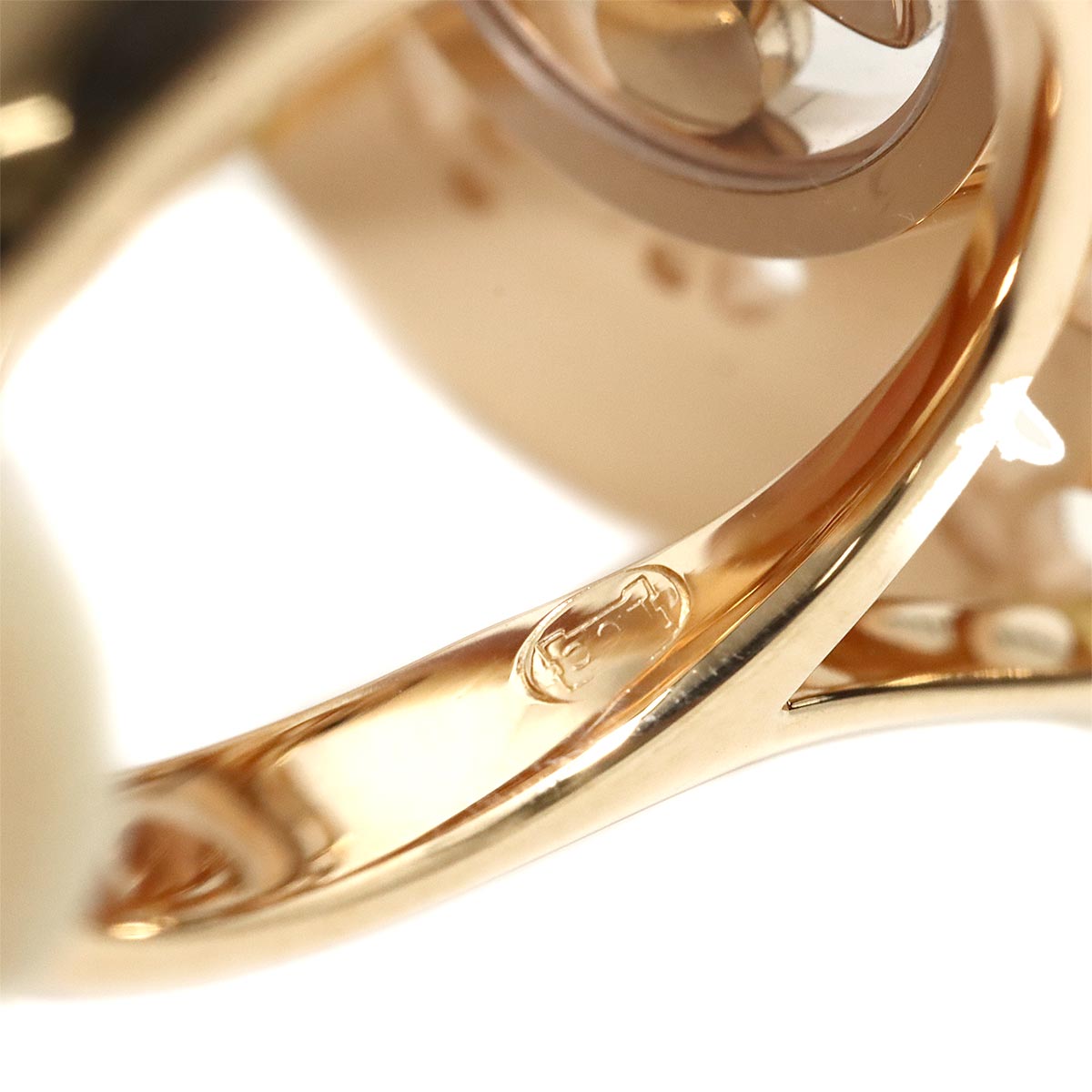 Diamond Ring 18K PG 750 Size6.25-6.5(US)