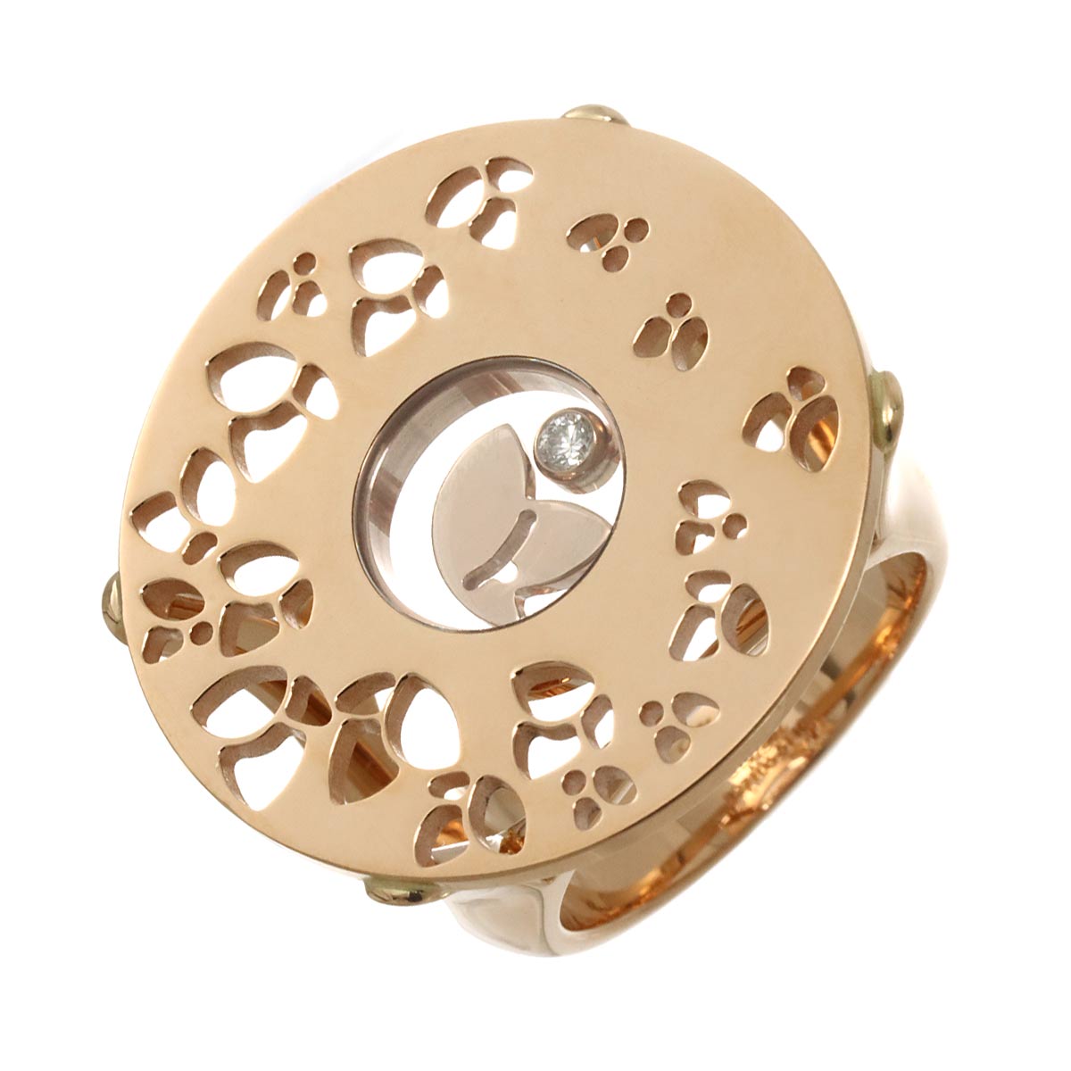 Diamond Ring 18K PG 750 Size6.25-6.5(US)