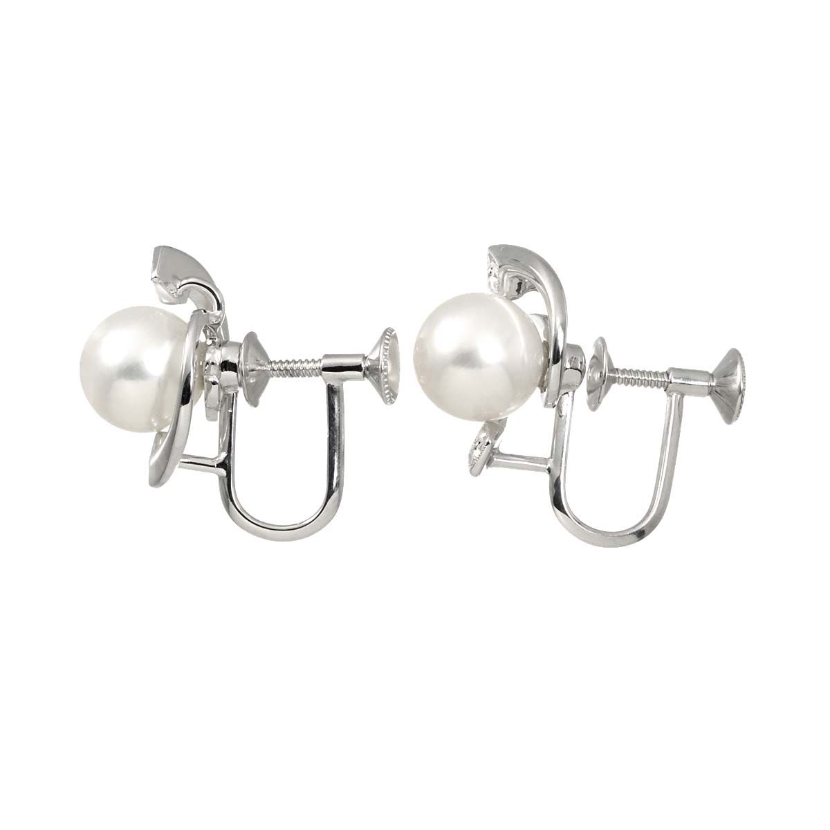 Akoya Pearl 8.1mm Earrings 18K WG 750