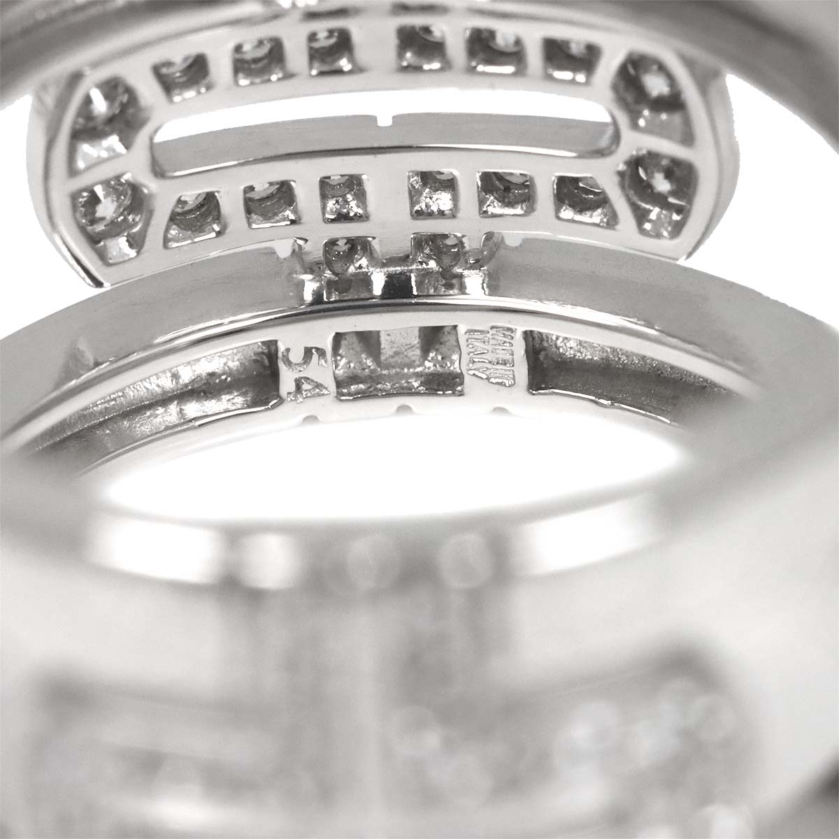 Parentesi Diamond Ring 18K White Gold 750 size54 6.25-6.5(US)