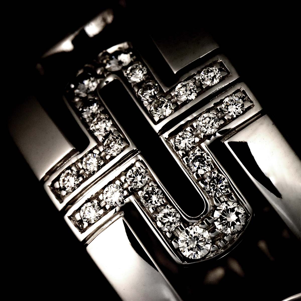 Parentesi Diamond Ring 18K White Gold 750 size54 6.25-6.5(US)