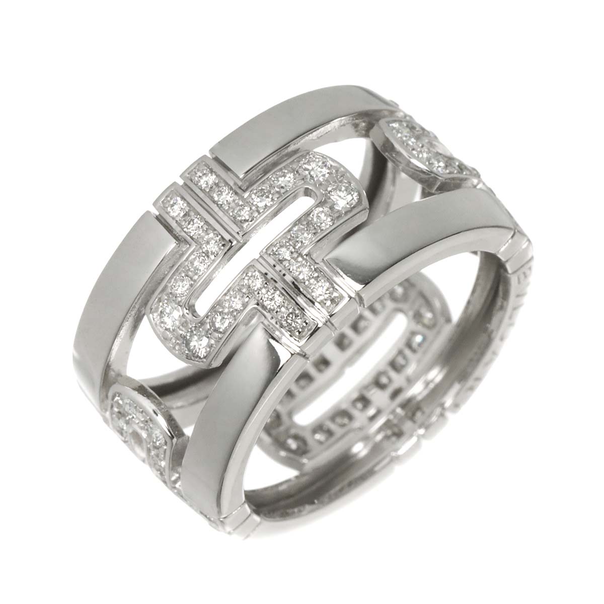 Parentesi Diamond Ring 18K White Gold 750 size54 6.25-6.5(US)