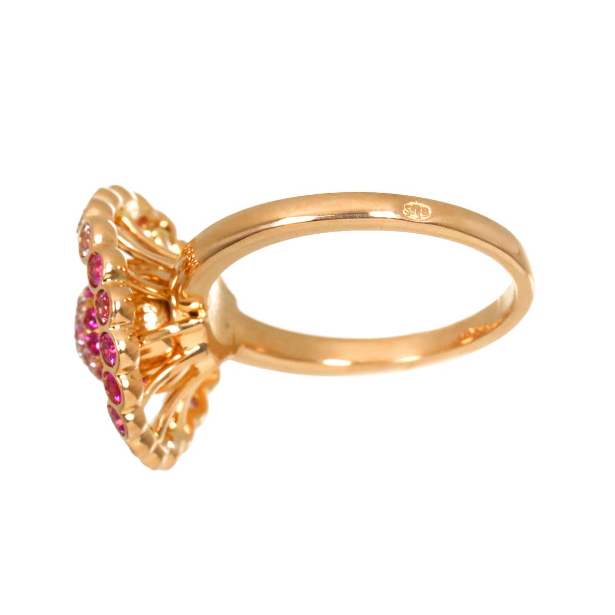 Sapphire Diamond Ring 18K PG 750 size50 5.25(US)
