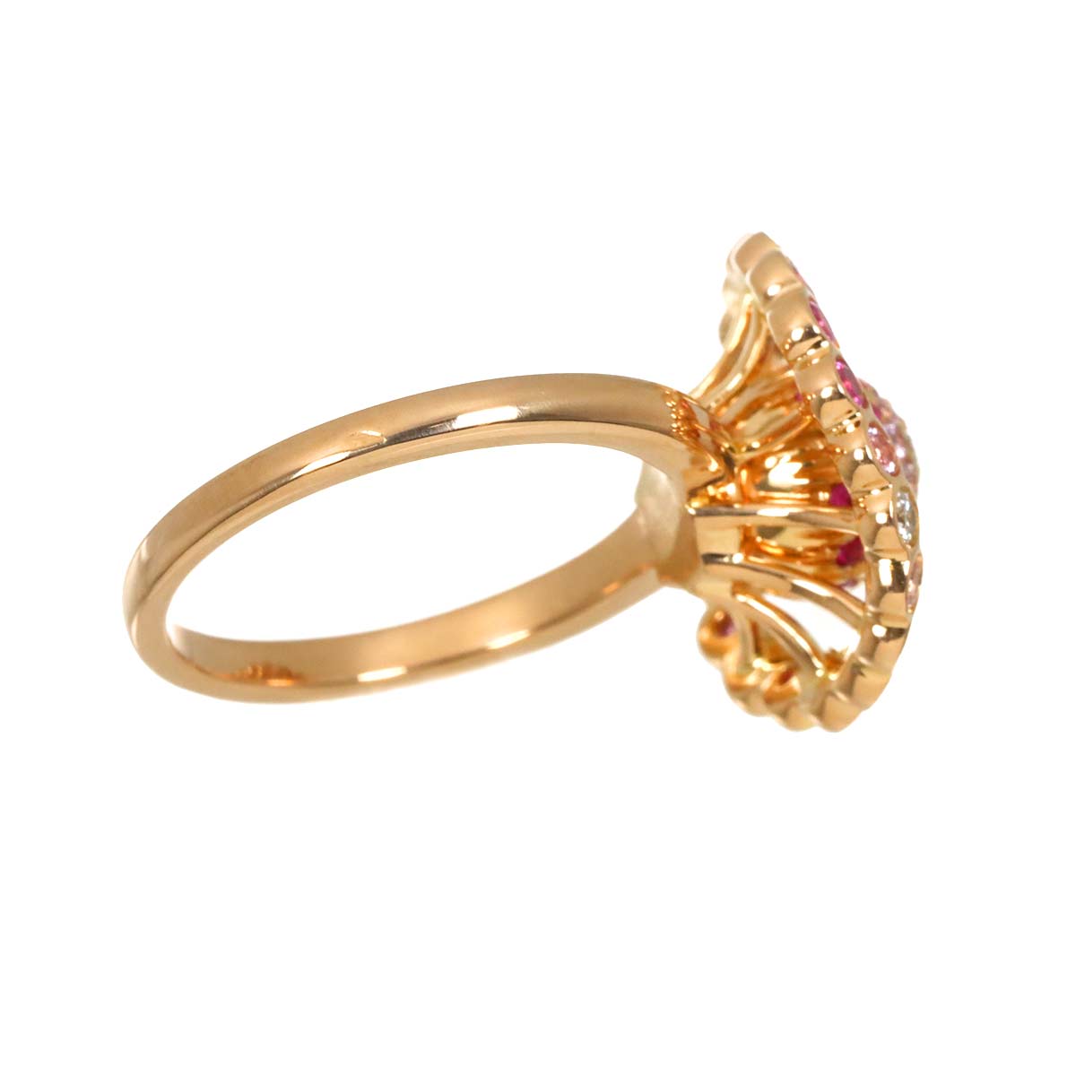 Sapphire Diamond Ring 18K PG 750 size50 5.25(US)