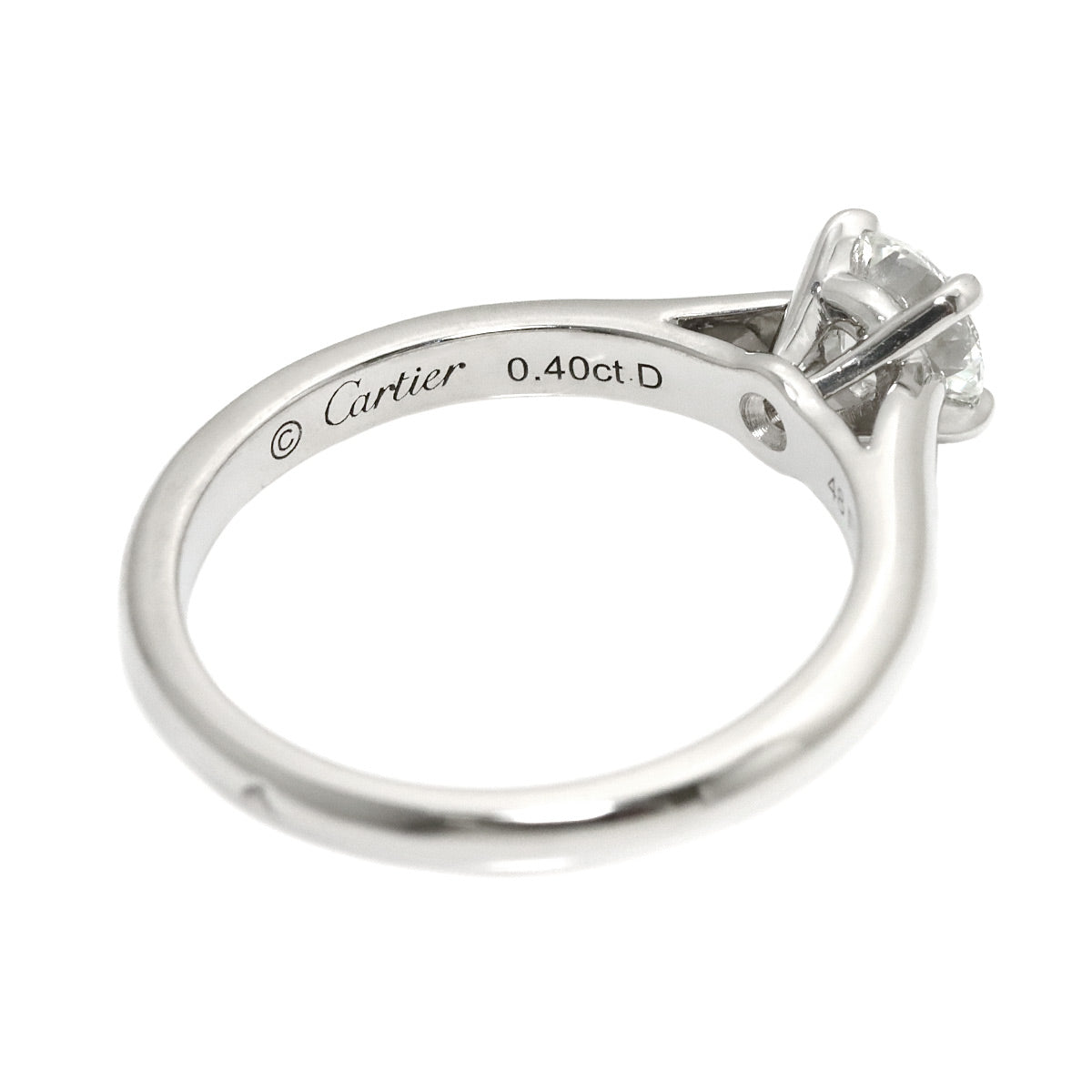 Diamond 0.40ct H/VVS1/3EX Ring Pt Size48 4.5(US)