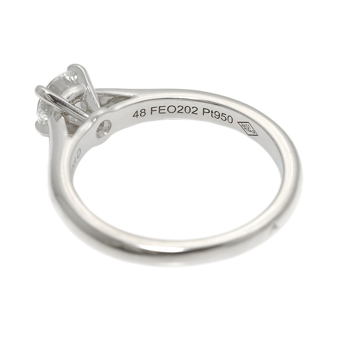 Diamond 0.40ct H/VVS1/3EX Ring Pt Size48 4.5(US)