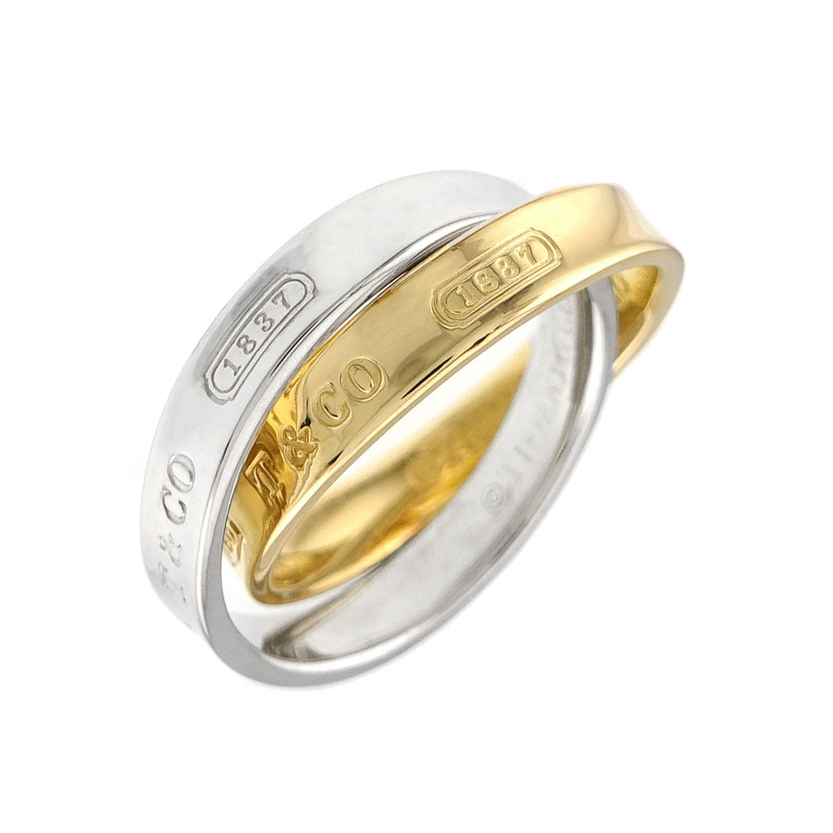 1837 Interlocking Ring 18K YG 750 SV 925 size5.25(US)