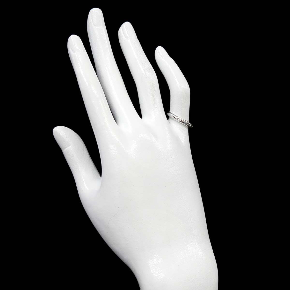 Stacking Band Ring Diamond 1P Platinum Size5.25-5.5(US)