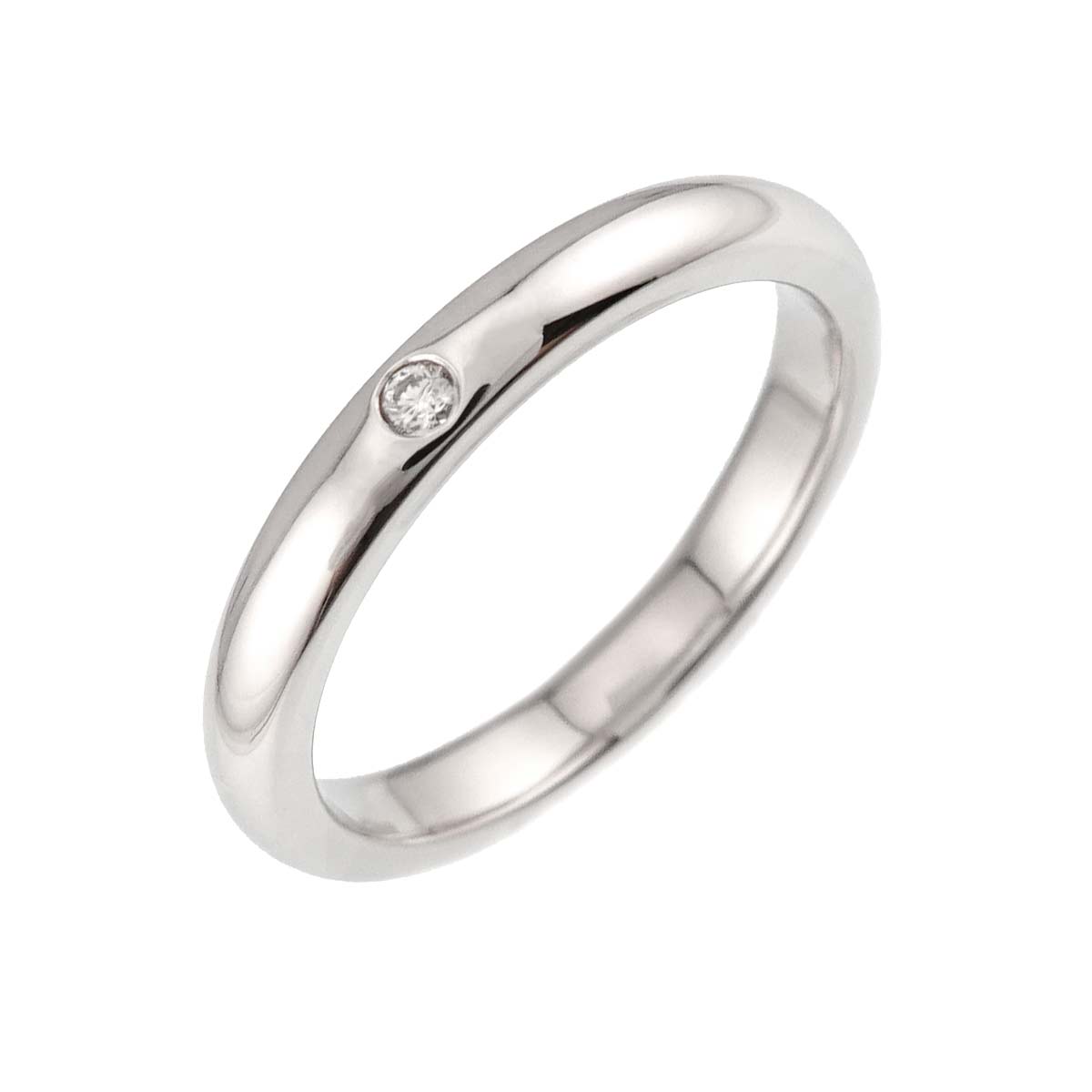 Stacking Band Ring Diamond 1P Platinum Size5.25-5.5(US)