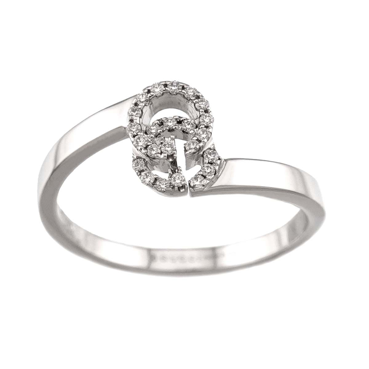 GG Running Diamond 18K WG White Gold 750 Size9 4.5(US)