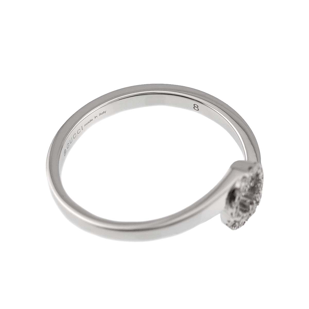 GG Running Diamond 18K WG White Gold 750 Size9 4.5(US)