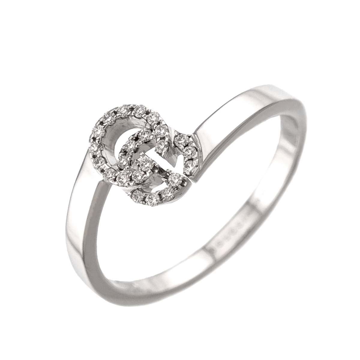 GG Running Diamond 18K WG White Gold 750 Size9 4.5(US)